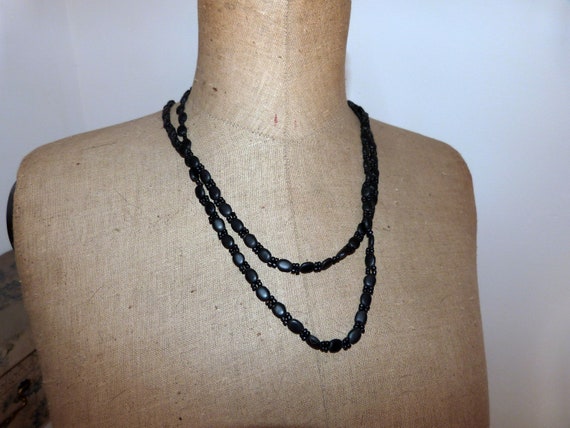French Antique Victorian mourning necklace gutta … - image 7