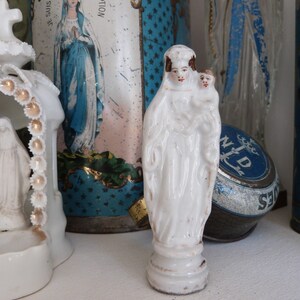 Madonna With Child Jesus Holy Virgin Mary Gilded Porcelain Statue ...