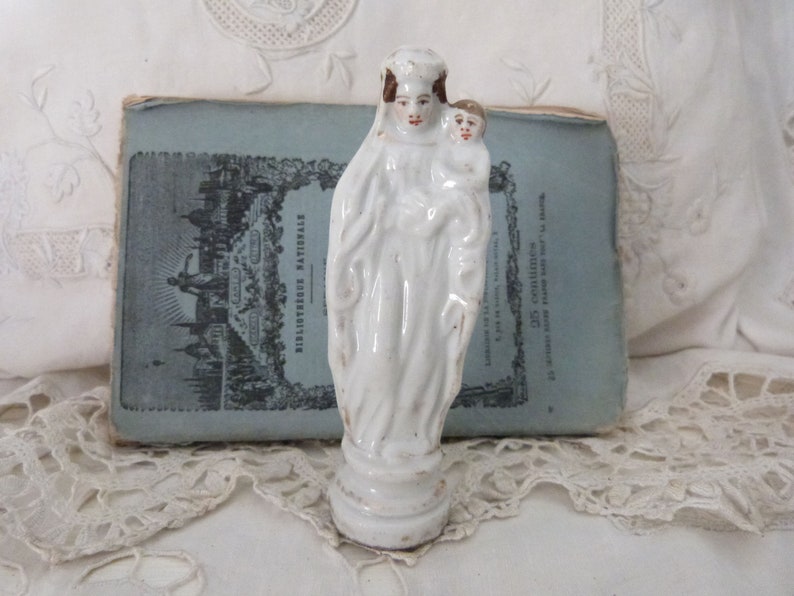 Madonna With Child Jesus Holy Virgin Mary Gilded Porcelain | Etsy