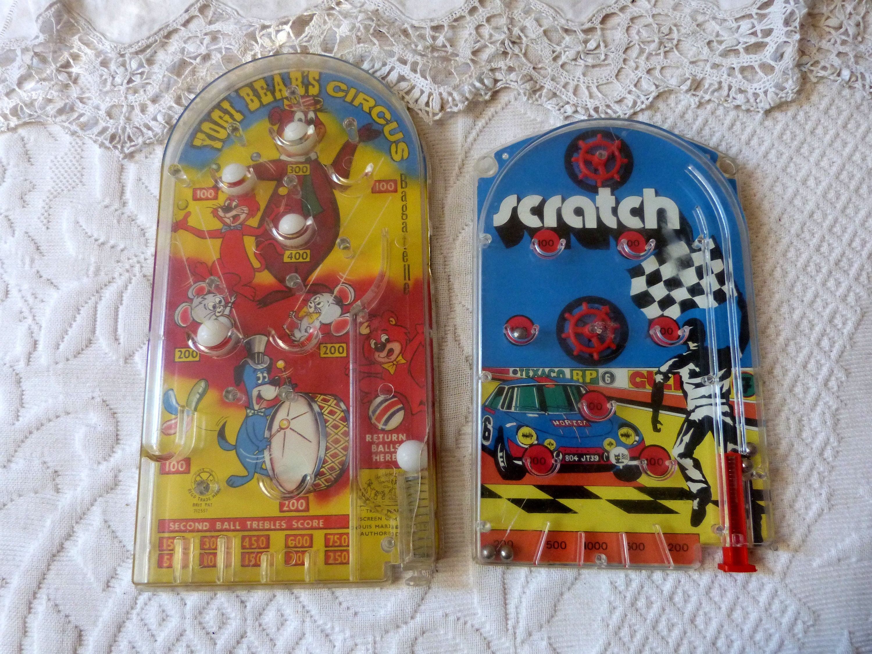 US ヴィンテージ　ピンボール 2 Vintage Flipper Games, Table Top Pinball Game, Poosh M up