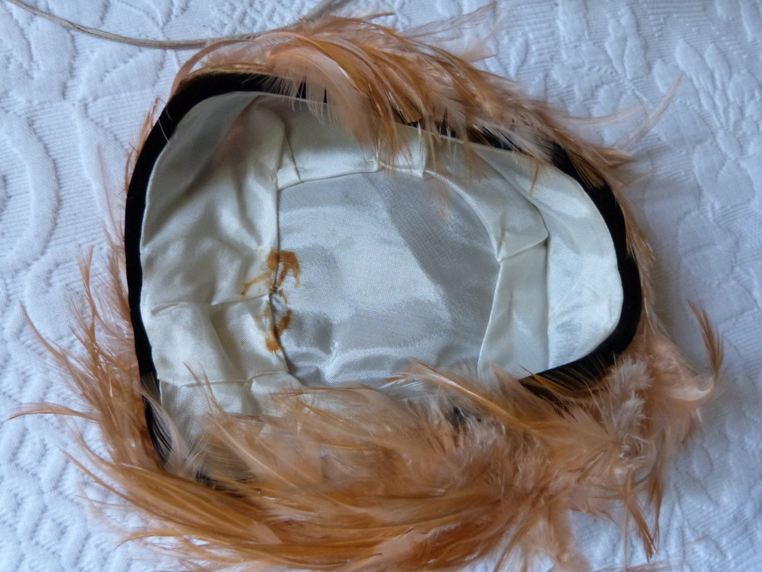 Vintage Genuine Feather Amazing Hat The Paris Boutique Vintage feather hat by designer Evelyn Varon. | eBay main image 2