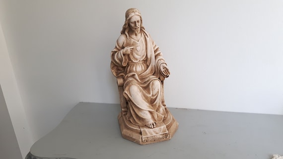 アンティーク　イエス・キリスト像　ビンテージ　置物　彫刻　骨董　聖像　人物像 Amazon.co.jp: ルネッサンスコレクション ヨセフ・スタジオ製 2