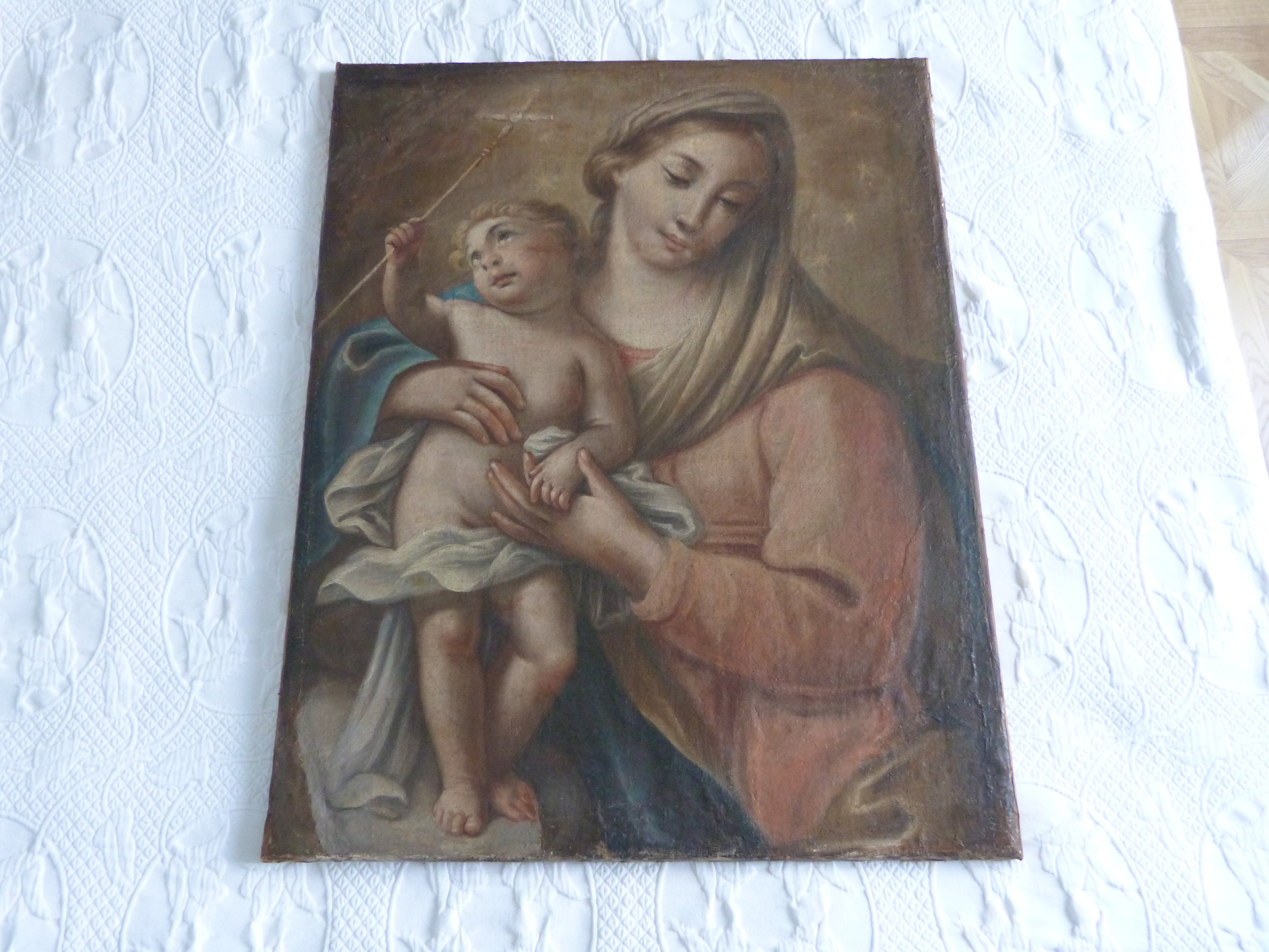 BIG Antique French Religious Oil Painting on Canvas, 1700s W Holy Virgin  Mary Madonna W Child Jesus, Devotional Wall Art Church Decor - Etsy UK