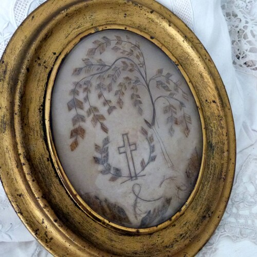 Mourning Hair Art Frame Victorian Hair Memento Mori Antique Etsy