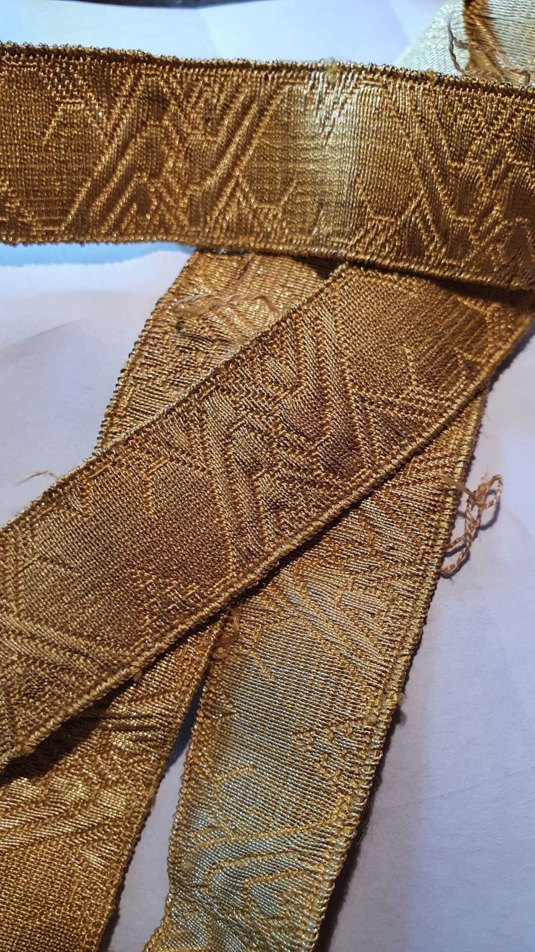 Antique French Gold Metallic Floral Trimming Passementerie Galon 1800s ...