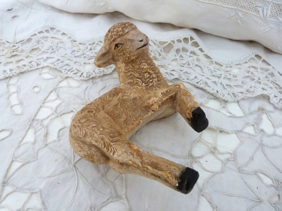 1900s Sheep Christmas Nativity Creche Antique French Hand Made Etsy