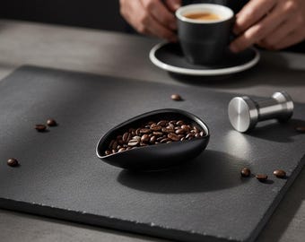Ceramic Espresso Dosing Tray – Coffee Bean Pouring Dish, Home Barista