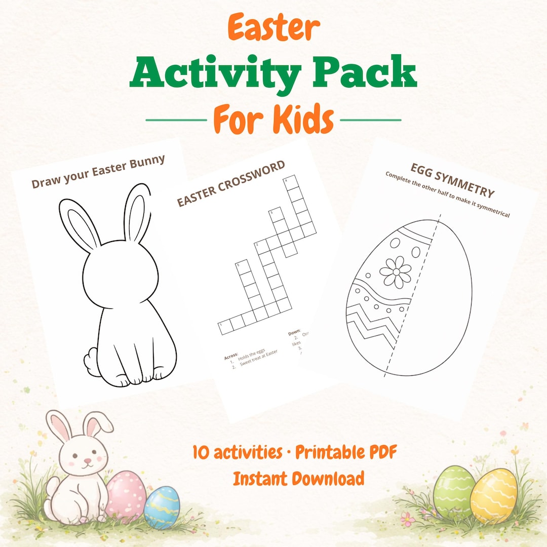 Easter Activity Pack for Kids | Printable PDF (ages 6-9) - Etsy