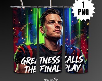 Joe Burrow Tumbler wrap , 20 oz Tumbler Design, Digital Download Only, Sublimation wrap for skinny tumbler, basketball PNG