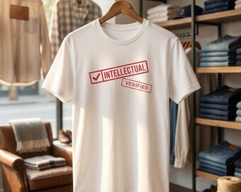 Intellectual Verified Stamp T-Shirt | Clever Typography Tee