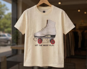 Roller Skate Tee Let the Music Play Graphic TShirt