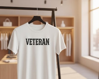 Veteran T Shirt  Distressed Military Pride Tee for Veterans & Supporters