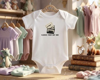 Classic From Day One Bodysuit | Infant Onesie, Vintage Cassette Design