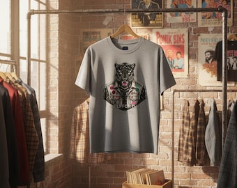 Run Wild Panther Shirt – Vintage Punk Big Cat Graphic Tee | Distressed 80s Streetwear Unisex T-Shirt