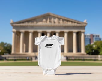 Tennessee Infant Bodysuit "Born Country"  Baby State Outline Onesie