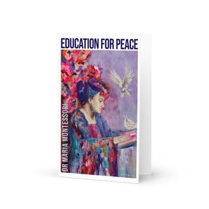 Cartão Educação para a Paz - Maria Montessori Art por Sarah Brice