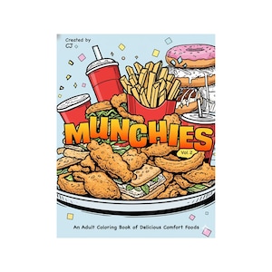 Munchies Vol. 2 – Páginas para colorear grandes, llamativas y deliciosas / Libro imprimible para colorear de alimentos