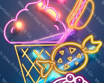 Neon Glow Snacks Poster | VBS Snack Station Sign (Digital Download)