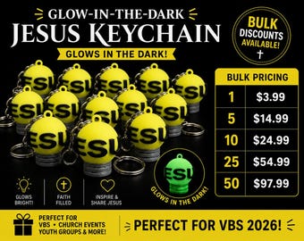 Glow Keychains for Church/VBS – Bulk Christian Gifts