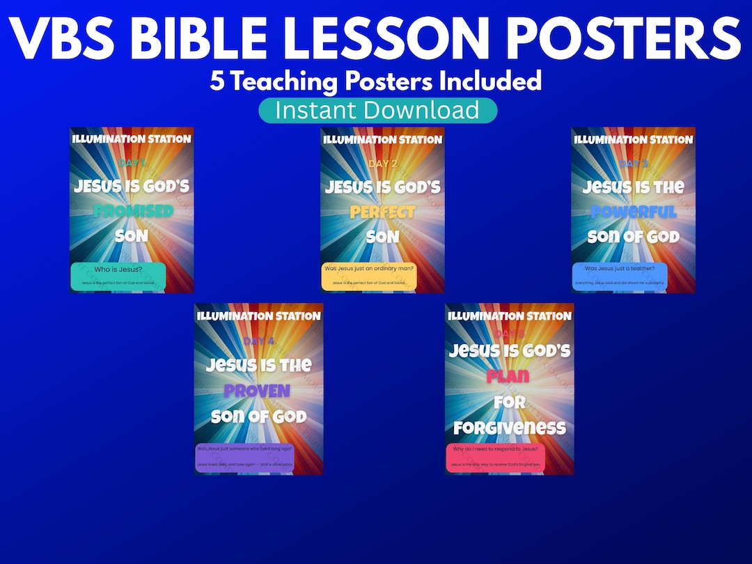 VBS Bible Lesson Posters | Christian Church Classroom Decor | Kids ...