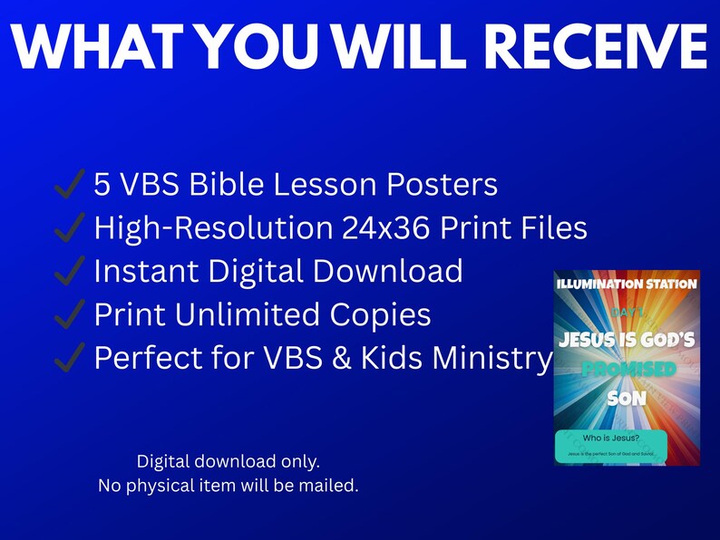 VBS Bible Lesson Posters | Christian Church Classroom Decor | Kids ...