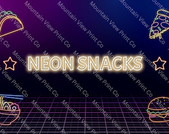 Neon Snacks Sign | VBS Snack Station Poster (Digital Download)