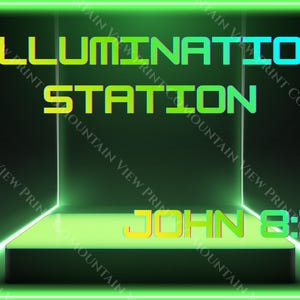 John 8:12 Neon Scripture Print | Christian Wall Art (Digital Download)