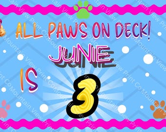 Personalized Puppy Birthday Banner | Custom Name & Age | Printable Kids Birthday Decor | Digital Download
