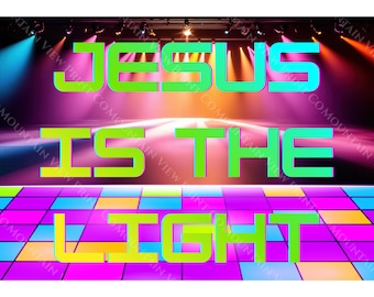 Jesus Is the Light VBS Poster | Neon Christian Decor (Digital Download 24x36)