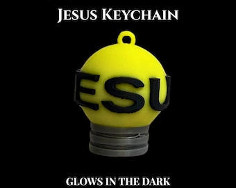 Glow in the Dark Jesus Keychain | Christian VBS Favor | Bulk Church Keychains | Kids Faith Gift