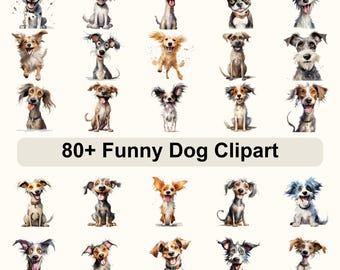 Paquete de imágenes prediseñadas de perros divertidos / Paquete PNG de perros peculiares • Diseño de camisetas con imágenes prediseñadas de razas de perros extravagantes / Arte canino imprimible, uso comercial digital