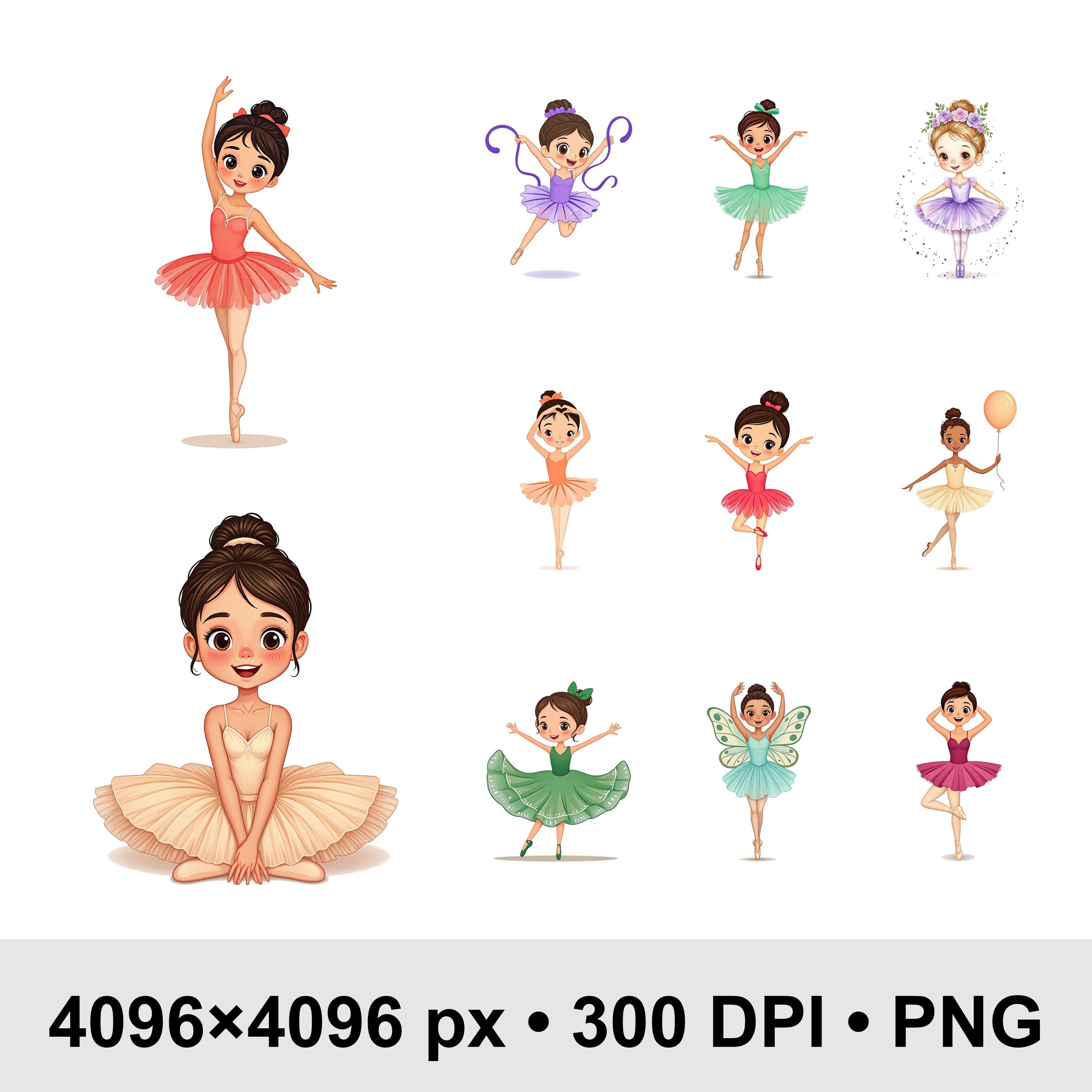 Little Ballerina Clipart Bundle • Girl Ballet Dancer PNG • Cute Baby ...