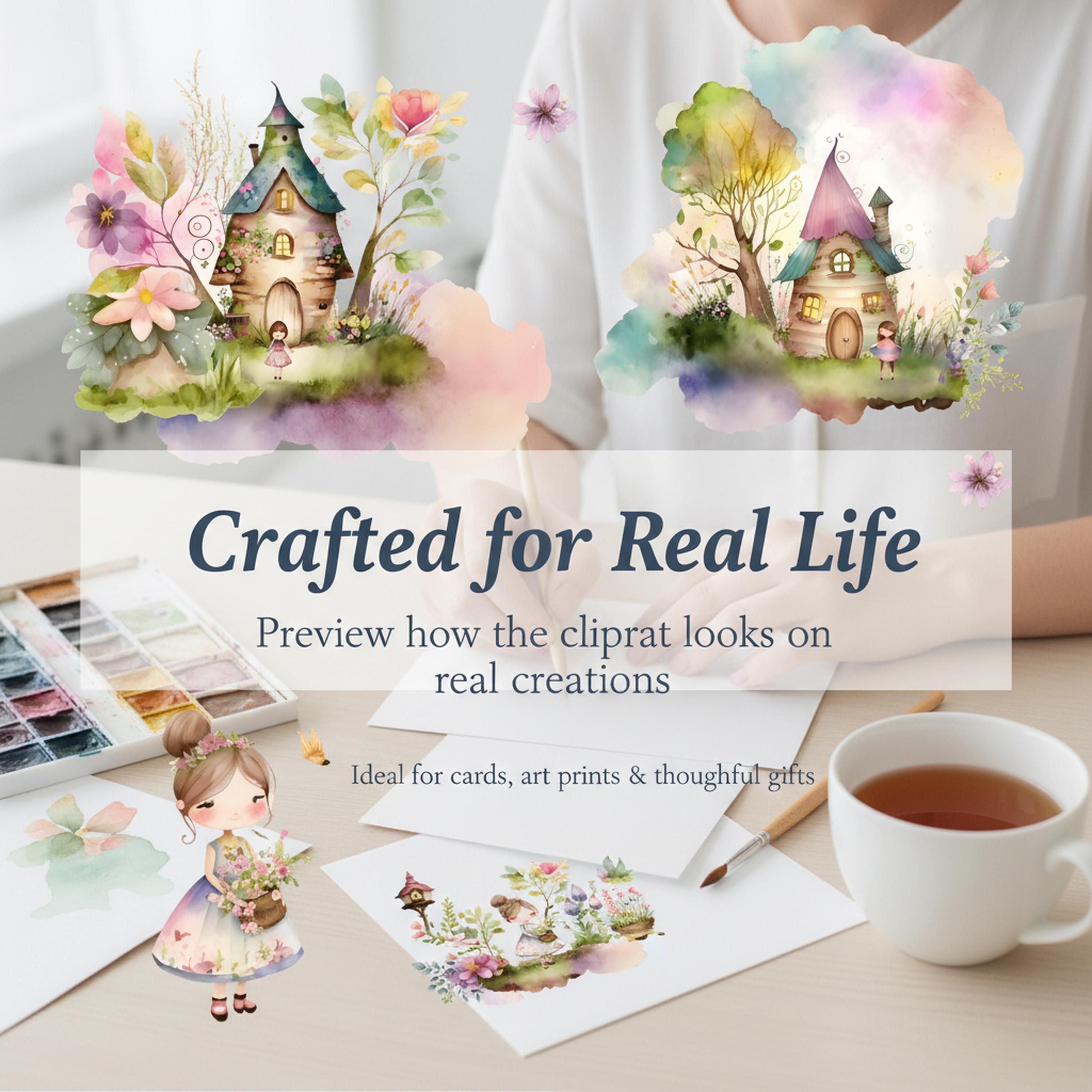 15 Fairy Garden Watercolor Clipart Bundle PNG | Magical Fairy Clipart ...