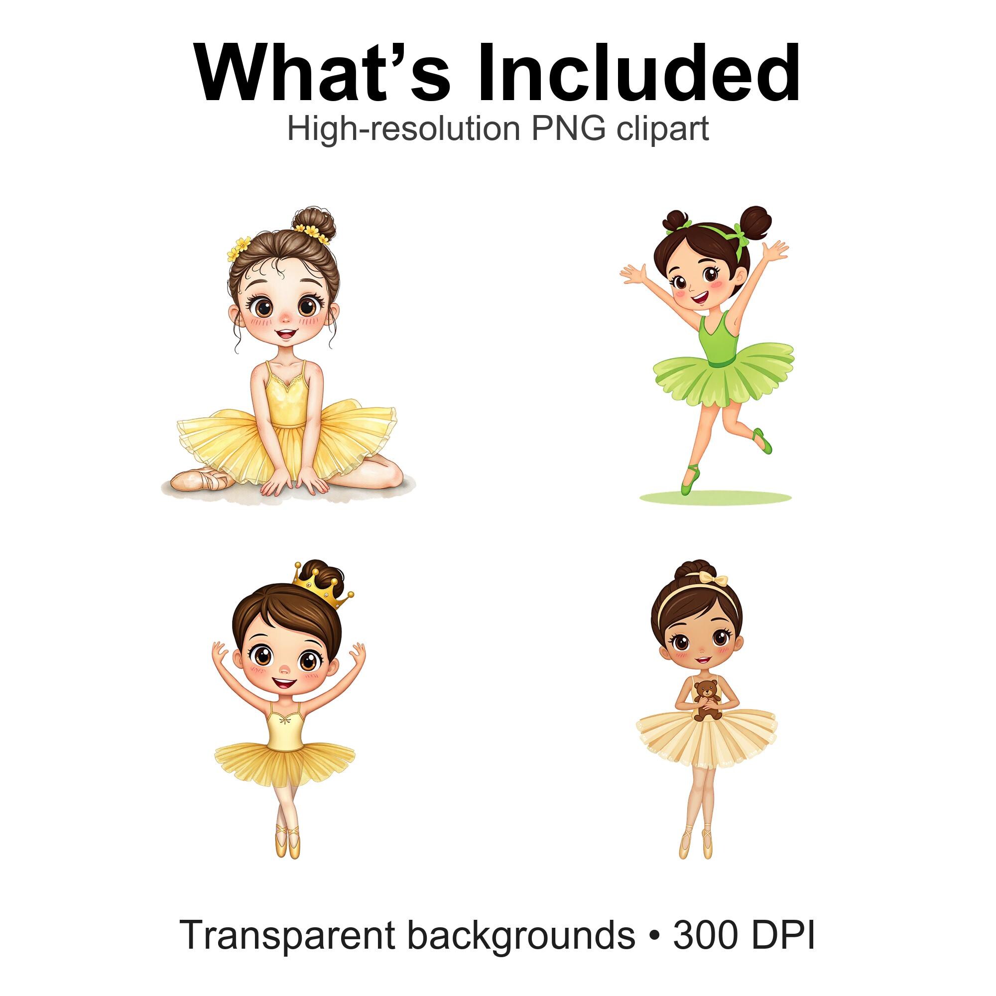 Little Ballerina Clipart Bundle • Girl Ballet Dancer PNG • Cute Baby ...
