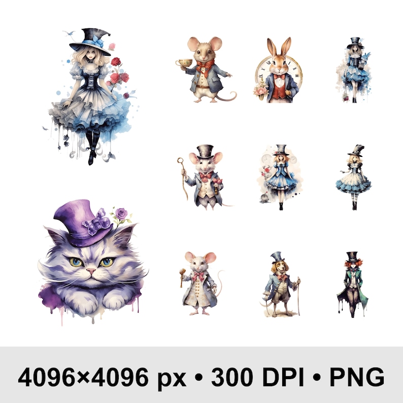Alice Waterland Clipart Bundle • 70+ Whimsical Fantasy PNG • Magical ...