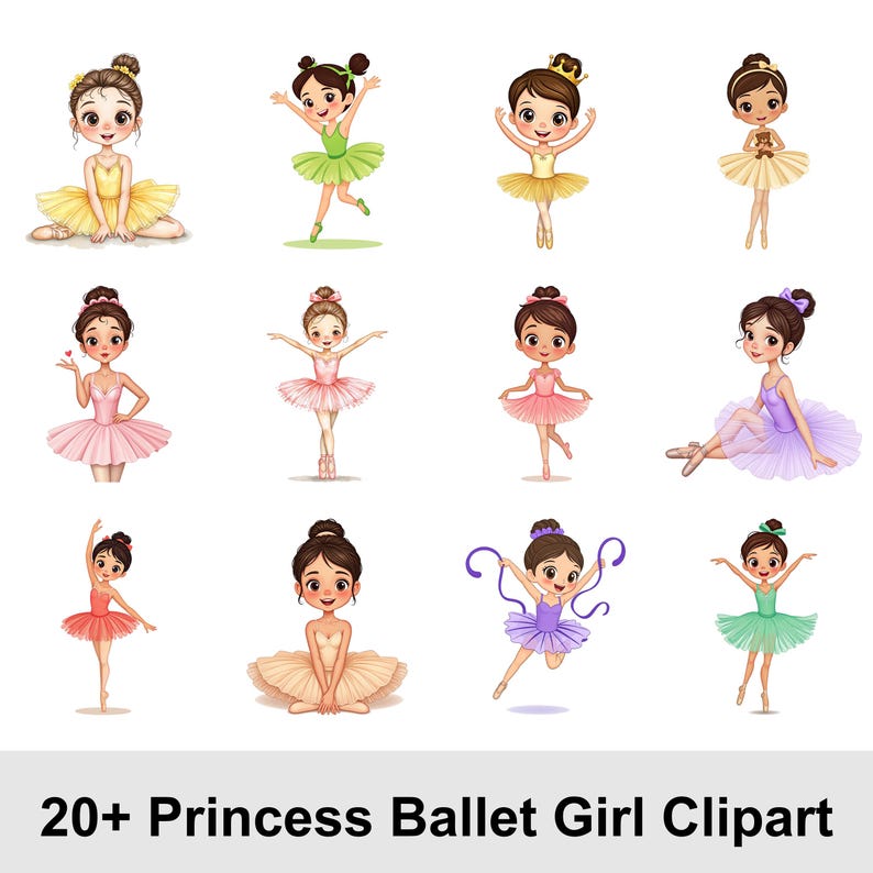 Little Ballerina Clipart Bundle • Girl Ballet Dancer PNG • Cute Baby ...