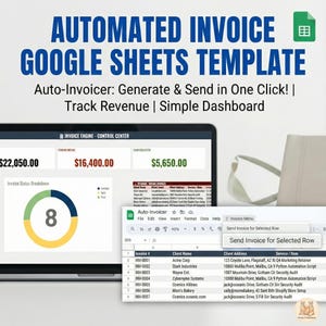 Automated Invoice Tracker | Google Sheets Template, Small Business (PDF)