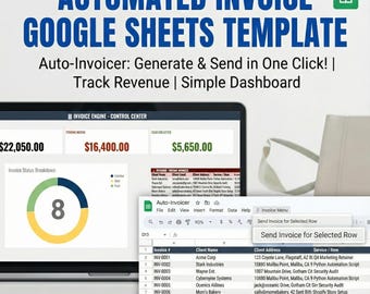 Automated Invoice Tracker | Google Sheets Template, Small Business (PDF)