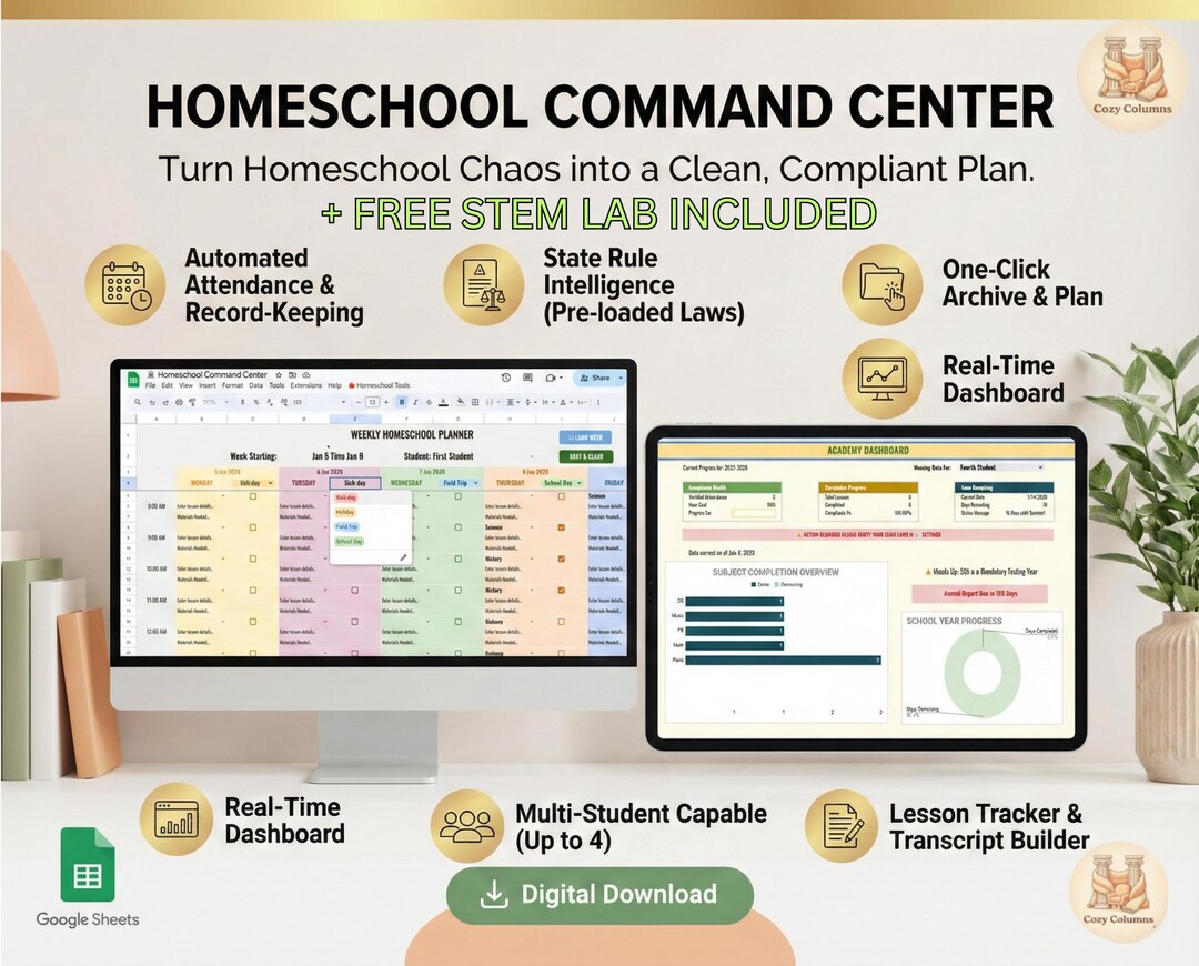 Automated All-in-one Homeschool Planner, Lesson Tracker, Attendance Log ...