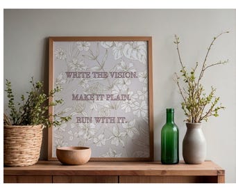 Textile Reverie | Write the Vision floral motivational poster | Rolled Poster