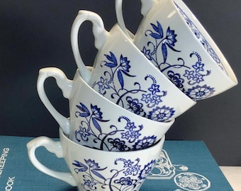 Vintage J&G Meakin Nordic Teacups England Floral Bird