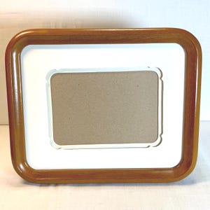 Vintage Wood Picture Frame: Mid Century Tabletop Photo Display