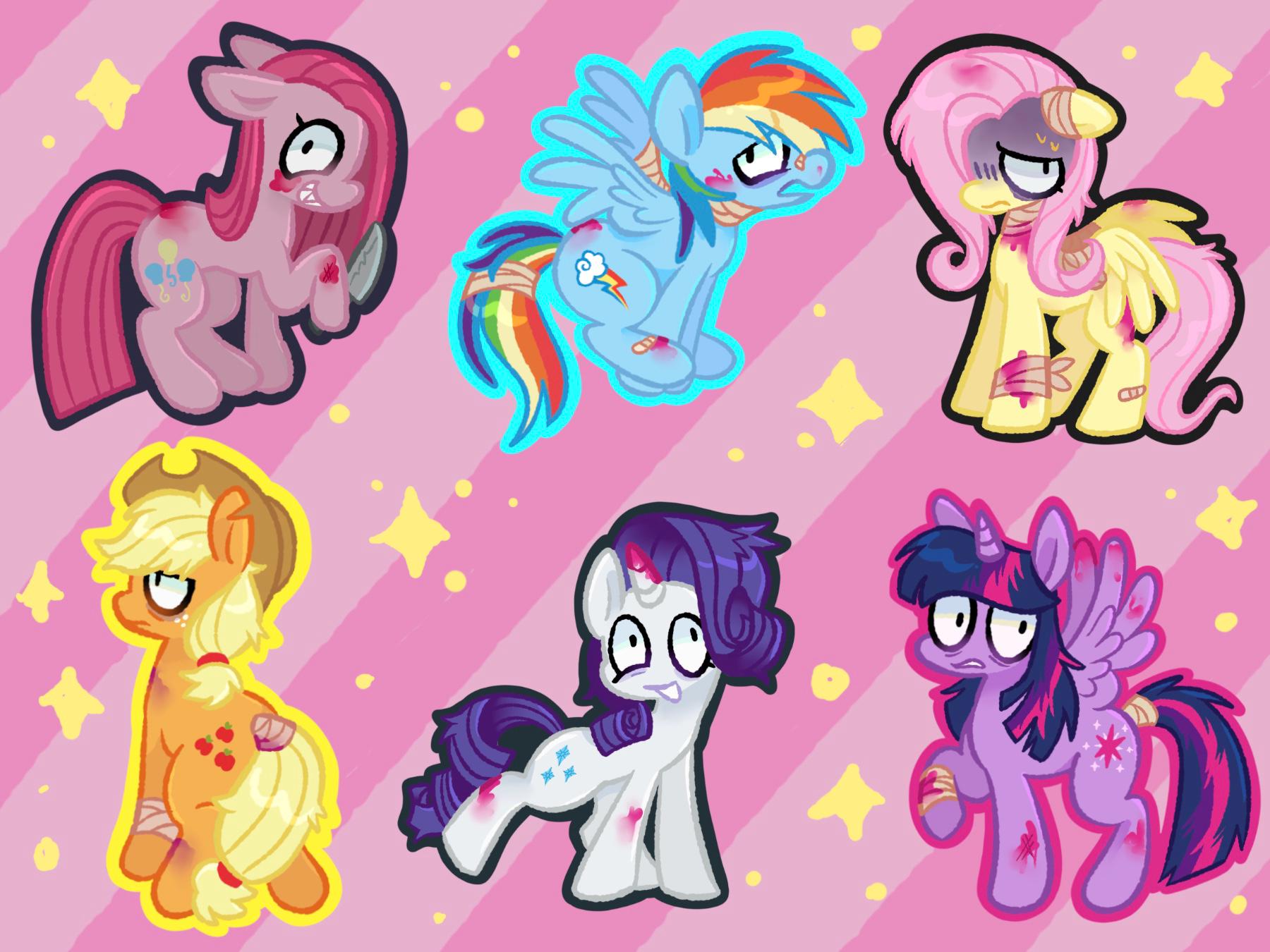 Mlp Infections Background 1.5 X 1in MLP Infection AU Sticker Set - Etsy