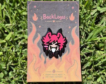 Broche de esmalte de 1 x 1 polegada inspirado em Alastor de Hazbin Hotel