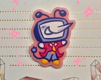 Broche Tenna Deltarune de 2 x 1 polegada inspirado em Tenna