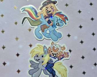 Adesivos de 7,6 x 7,6 cm inspirados em My Little Pony e no universo de Cowboys