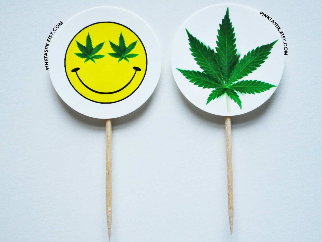 Weed cupcake toppers I Love weed Marijuana Party Weed Etsy