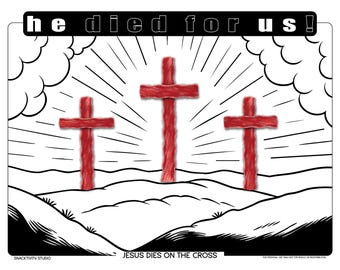 Ostern - Das Kreuz SNACKTIVITY! Druckbare Bibel Malseite für Kinder - Füge einfach SNACKS hinzu !!