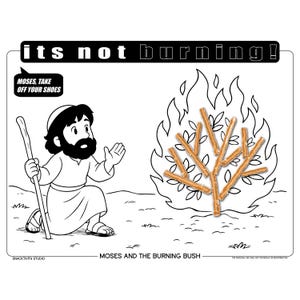 Moses and the Burning Bush SNACKTIVITY! Printable Bible Coloring Page for Kids - Just Add SNACKS!!