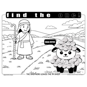 The Lost Sheep SNACKTIVITY! Printable Bible Coloring Page for Kids - Just Add SNACKS!!